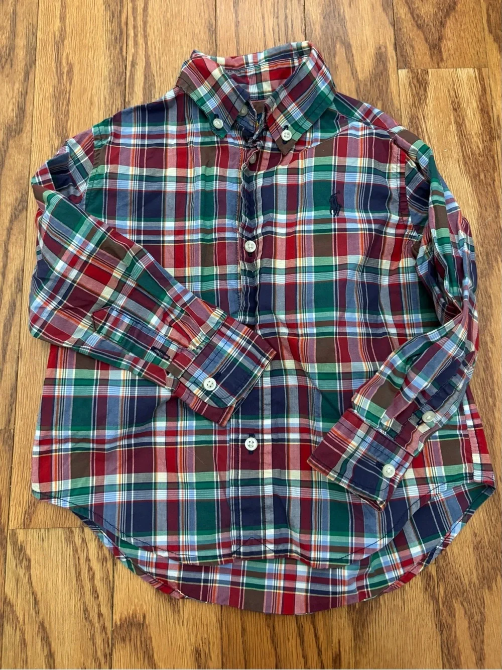 Ralph Lauren Toddler Boys 2T Button Down Shirt Bundle Gingham Plaid Oxford